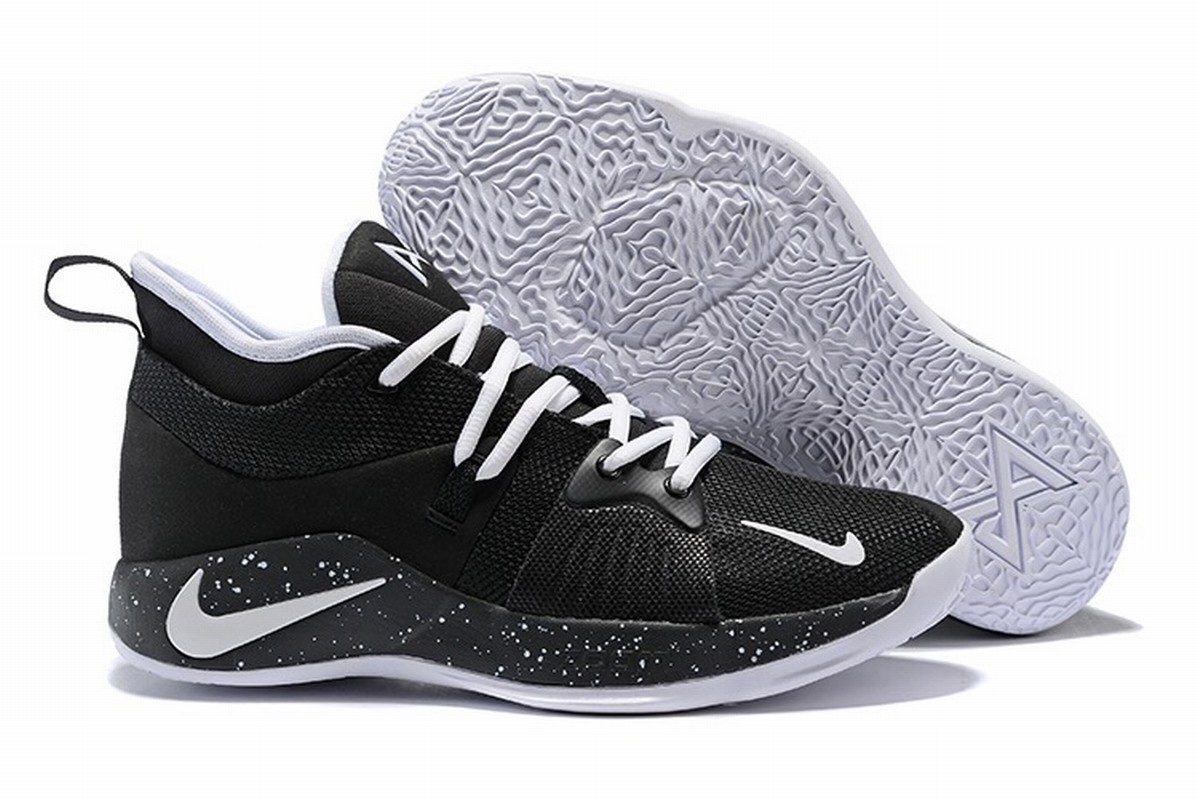 Nike PG 2 Men Shoes Black White-logo